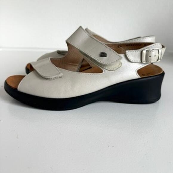 Finn Comfort Beige Wedge Sandals Size 7 Leather Orthopedic Arch Support EUC - Picture 8 of 10